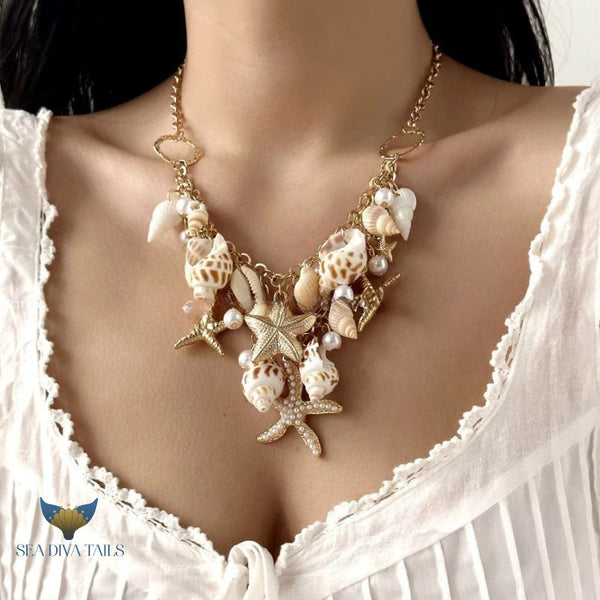 Seashell & Starfish Statement Necklace
