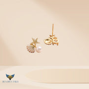 Silver Starfish Shell Earrings