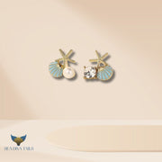 Silver Starfish Shell Earrings