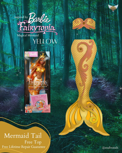 Barbie Yellow Fairytopia Mermaid Tail – seadivatails