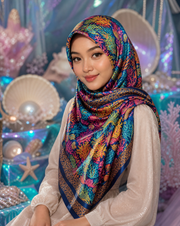 Silk Hijab Coral Batik
