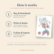 Sea Diva Mermaid Coloring Book Level 3 - How it works